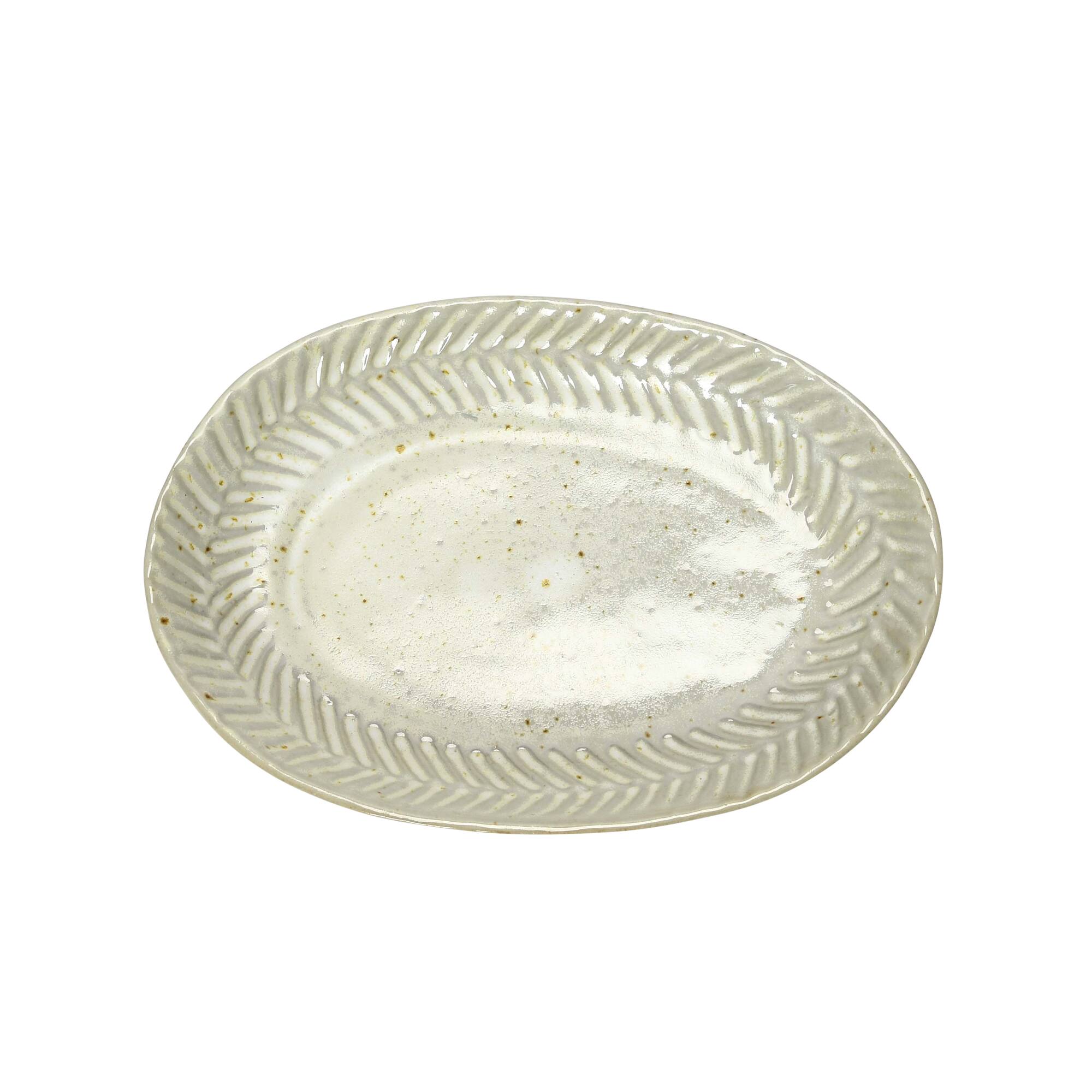 Hello Honey® White Reactive Glaze Debossed Stoneware Plate Set